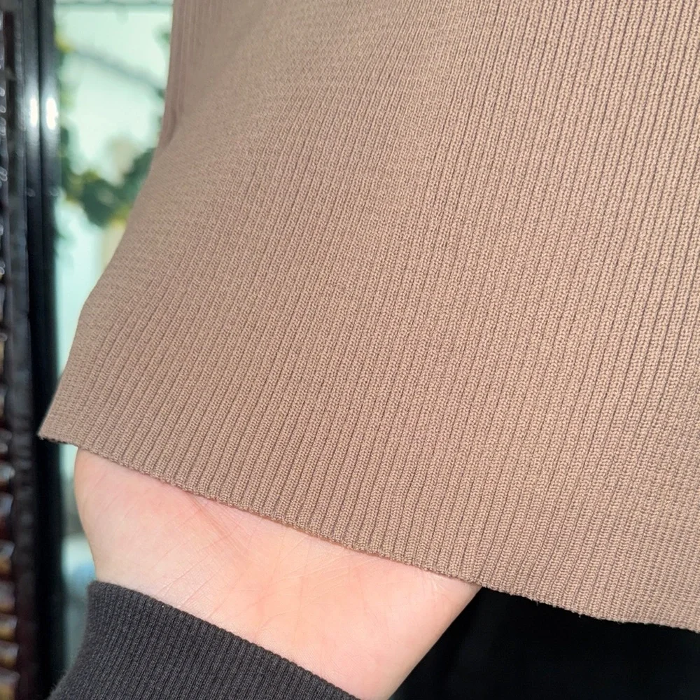 Sincerely Jules Brown Ribbed Square Neck Tank Top XL - Picture 5 of 5